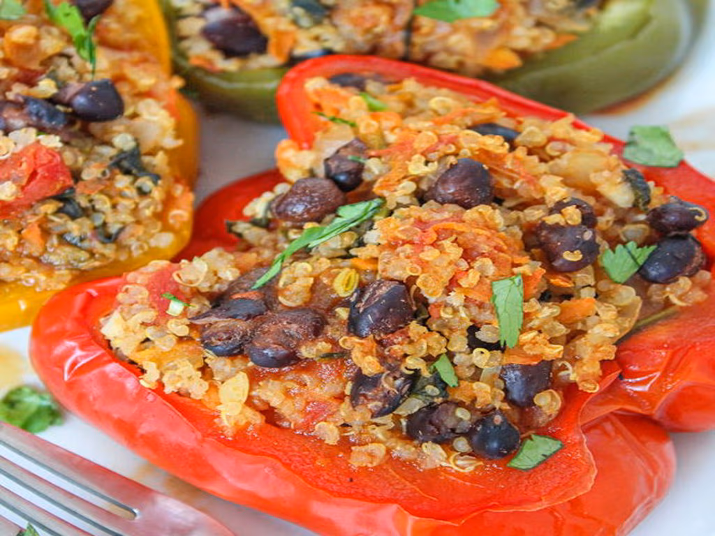 Stuffed Bell Peppers with Quinoa and Black Beans